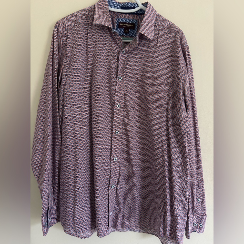 Johnston & Murphy pink/orange/blue button up